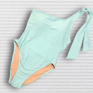 Jcrew one shoulder bow tie bathing suit